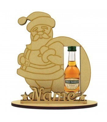 6mm Three Barrell's Brandy Miniature Christmas Holder on a Stand - Santa - Stand Options